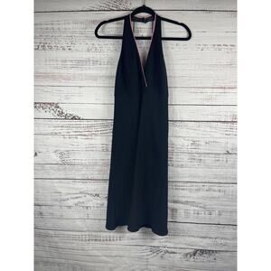 Jane Hamill Dress Women's 8 Black Halter Pink Trim Sleeveless Evening Gown Y2K